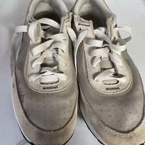 Nike Beige and White Knit Sneakers